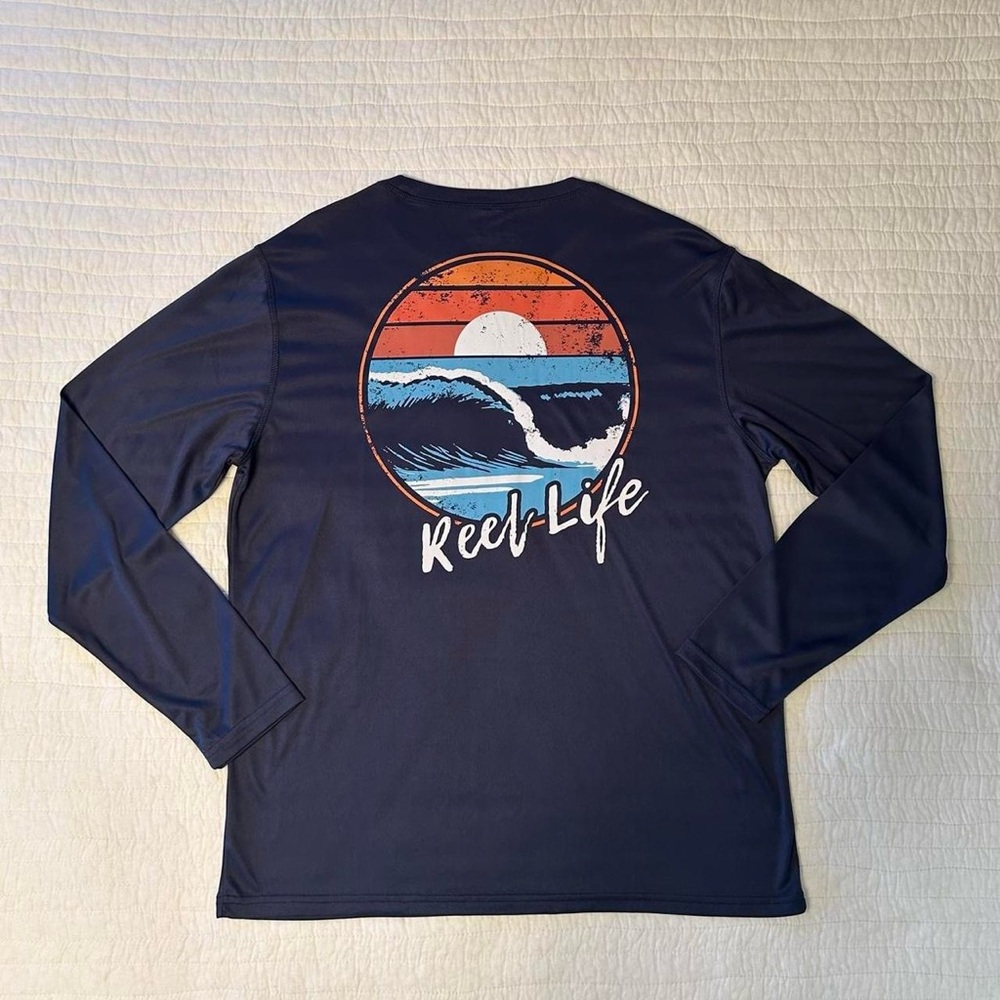 Reel Life Blue Long Sleeve Breathable Fishing Shirt